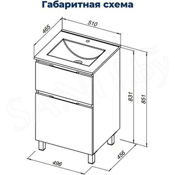 Тумба под умывальник Aquanet Алвита new Flash напольная 2 ящика дуб веллингтон табак