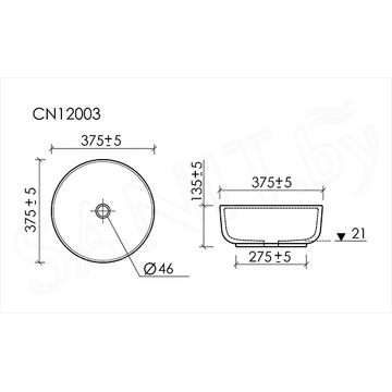 Умывальник CeramicaNova Taycan CN12003MW