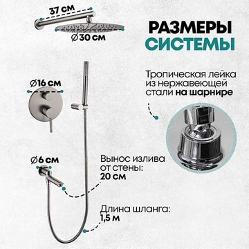 Душевая система скрытого монтажа Grocenberg GB5099BG-1