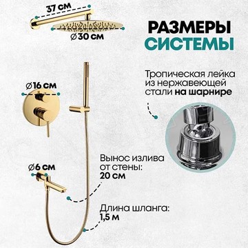 Душевая система скрытого монтажа Grocenberg GB5099GO-1 / GB5099MG-1