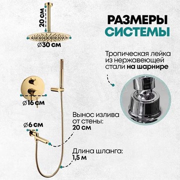 Душевая система скрытого монтажа Grocenberg GB5099GO-2 / GB5099MG-2