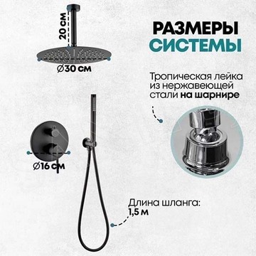 Душевая система скрытого монтажа Grocenberg GB5099BL-4
