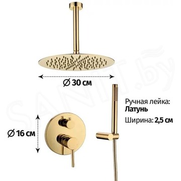 Душевая система скрытого монтажа Grocenberg GB5099GO-4 / GB5099MG-4