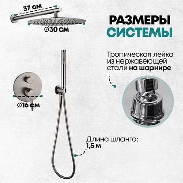 Душевая система скрытого монтажа Grocenberg GB5099BG-3