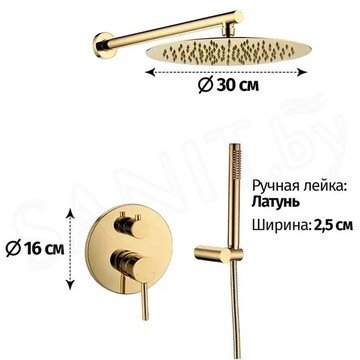 Душевая система скрытого монтажа Grocenberg GB5099GO-3 / GB5099MG-3