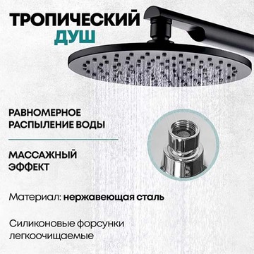 Душевая система скрытого монтажа Grocenberg GB5090 черный матовый