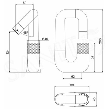 Смеситель для умывальника Iddis Twist TWISBBTi01