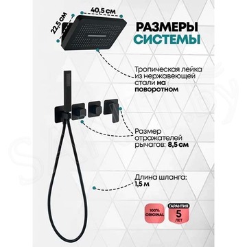 Душевая система скрытого монтажа Grocenberg GB5030 черный матовый