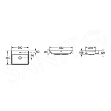 Умывальник Roca Ona Stonex 60