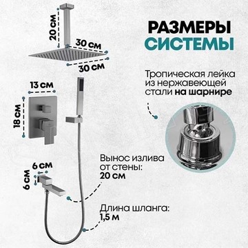 Душевая система скрытого монтажа Grocenberg GB5089BG-2