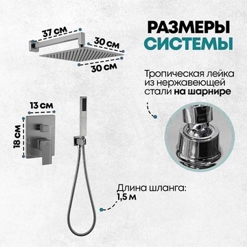 Душевая система скрытого монтажа Grocenberg GB5089BG-3