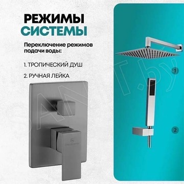 Душевая система скрытого монтажа Grocenberg GB5089BG-3