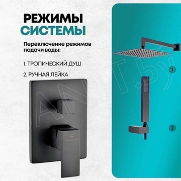 Душевая система скрытого монтажа Grocenberg GB5089BL-3