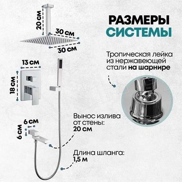 Душевая система скрытого монтажа Grocenberg GB5089CR-2