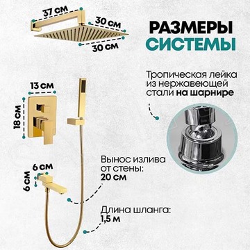 Душевая система скрытого монтажа Grocenberg GB5089GO-1 / GB5089MG-1