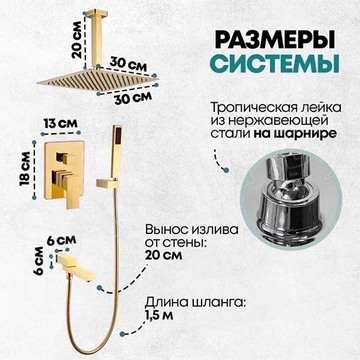 Душевая система скрытого монтажа Grocenberg GB5089GO-2 / GB5089MG-2