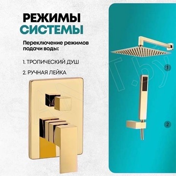 Душевая система скрытого монтажа Grocenberg GB5089GO-3 / GB5089MG-3