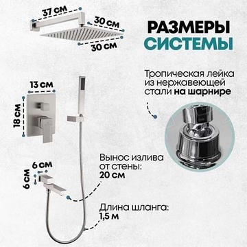 Душевая система скрытого монтажа Grocenberg GB5089NK-1