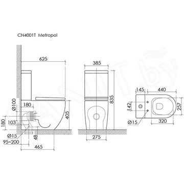 Напольный унитаз CeramicaNova Metropol Торнадо CN4001T