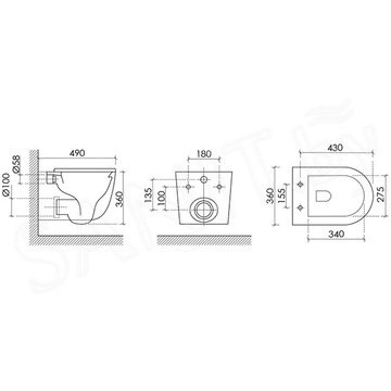 Подвесной унитаз CeramicaNova Uno Торнадо CN11001TMB Soft Close