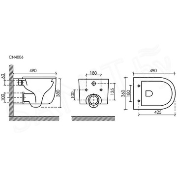 Подвесной унитаз CeramicaNova Ulma CN4006MB Rimless Soft Close