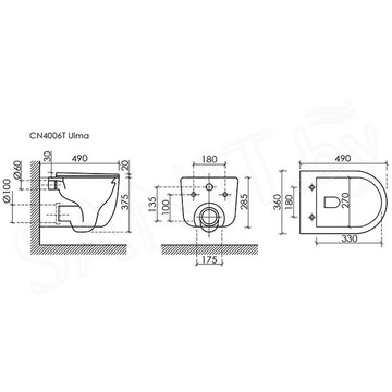 Подвесной унитаз CeramicaNova Ulma Торнадо CN4006TMB Soft Close