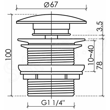 Донный клапан CeramicaNova CN2000NC / CN2000MWNC