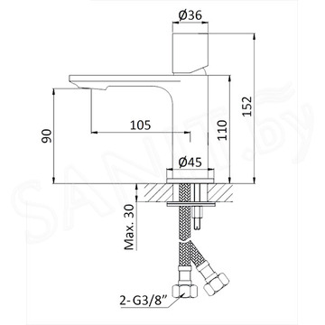 Смеситель для умывальника Bruma Adagio 1930101MM