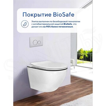 Подвесной унитаз Amore di Mare Delio Black Line P203B