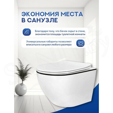 Подвесной унитаз Amore di Mare Delio Black Line P203B