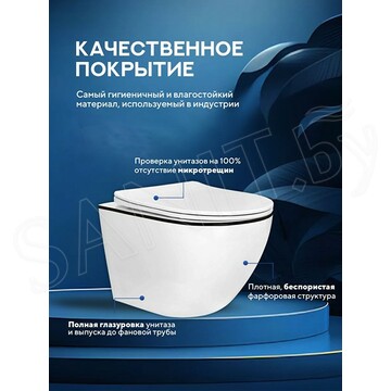 Подвесной унитаз Amore di Mare Delio Black Line P203B