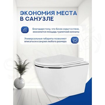 Подвесной унитаз Amore di Mare Delio Silver Line P203S