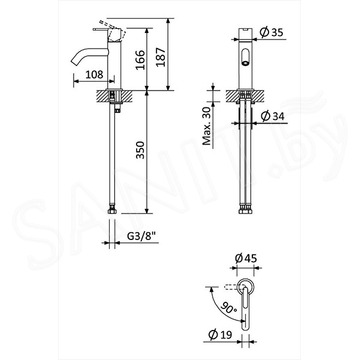Смеситель для умывальника Bruma Leaf 1670012MM