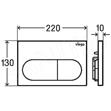 Комплект инсталляции Viega Prevista Dry WC 771973 с кнопкой Visign for Life 6 и унитазом Laufen Pro Rimless 820966 Slim Soft Close