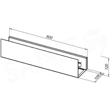 Полка Aquanet Магнум Н с крючками белый матовый 50 / 70 / 90