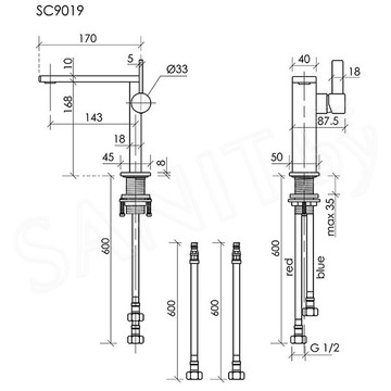 Смеситель для умывальника Sancos Linn SC9019MB