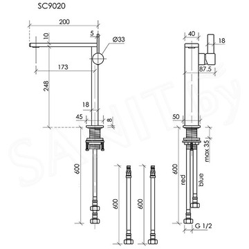 Смеситель для умывальника Sancos Linn SC9020MB