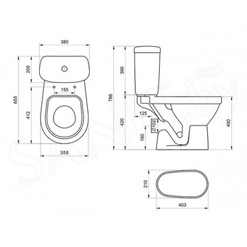 Напольный унитаз Santeri Баланс 1P2179S0000BF