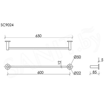 Держатель для полотенец Sancos Base SC9024GG