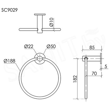 Держатель для полотенец Sancos Base SC9029GG