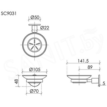 Мыльница Sancos Base SC9031MB