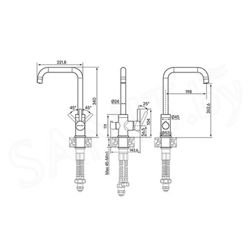 Смеситель для кухонной мойки Paulmark Logas Lo213021-401TB(AN) / Lo213021-402 / Lo213021-310 с подключением к фильтру воды