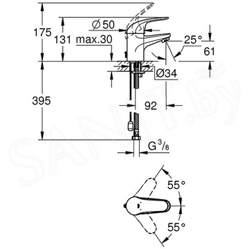 Смеситель для умывальника Grohe Euroeco 32881000