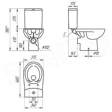 Напольный унитаз Cersanit Nature New Clean On 011 (S-KO-NTR011-3/5-COn-DL-w)