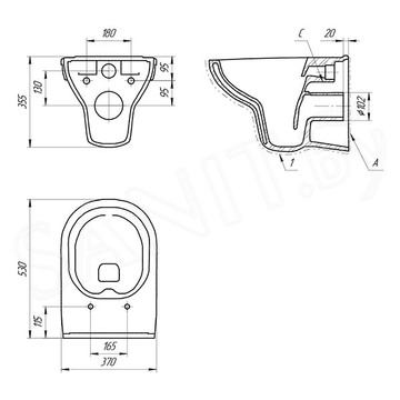 Подвесной унитаз Cersanit City New Clean On (S-MZ-CITY-COn-S-DL-w)