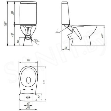 Напольный унитаз Cersanit Just 031 (S-KO-JUS031-3/6-PL-W)