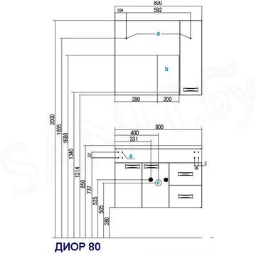 Тумба под умывальник Акватон Диор 80 1A167801DR010 Белый