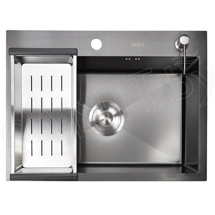 Кухонная мойка Avina HM5550 PVD (графит) с коландером и дозатором