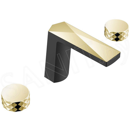 Смеситель для умывальника Boheme Venturo 150-BG-DIAMOND черный / золото