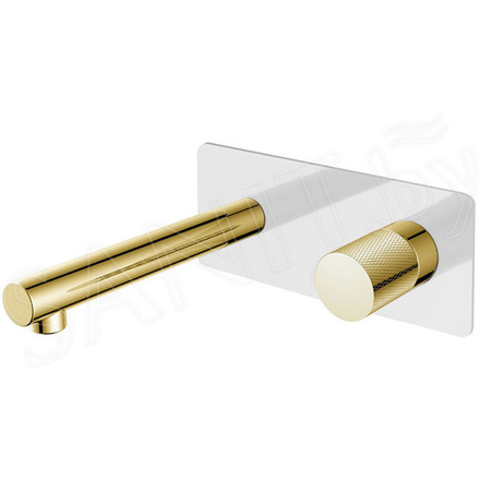 Смеситель встраиваемый Boheme Stick 125-WG.2 White Touch Gold для умывальника